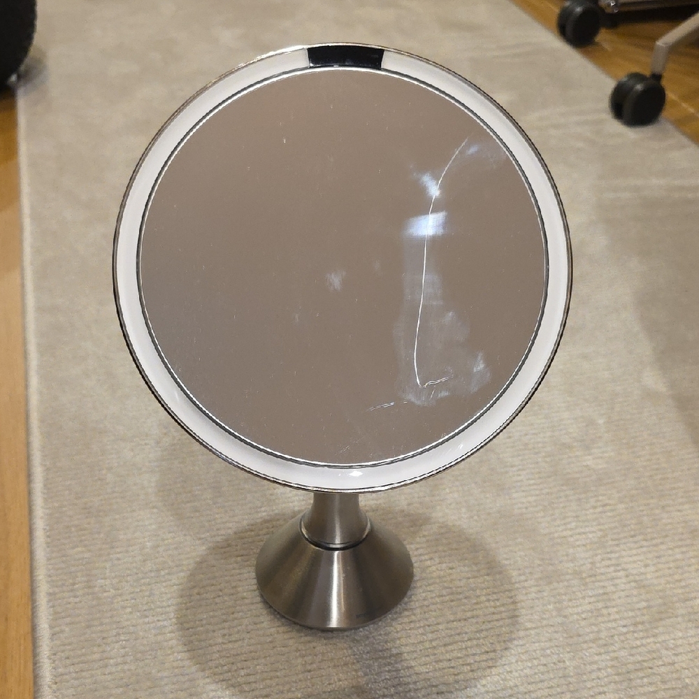 Simple Human 8" Sensor Makeup Mirror, 5x Magnification & Adjustable Brightness